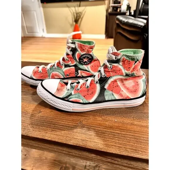 CONVERSE Chuck Taylor All Star Hi Unisex / Youth Shoe Sz 4.5 Vapor pink / Green - Picture 2 of 9